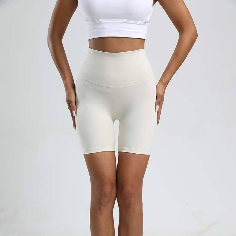 High-Waist Solid Yoga Shorts for Women