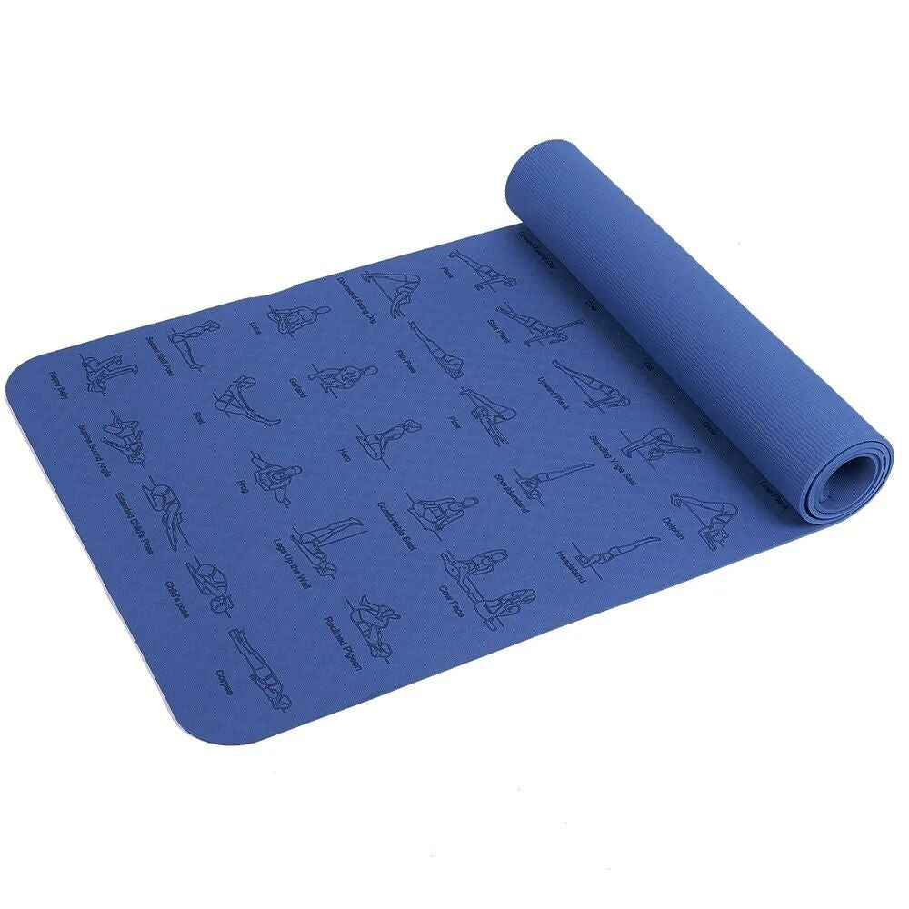 Premium Comfort & Anti-Skid Yoga Mat - 183x61cm, 6mm Thick, Eco-Friendly TPE, Ideal for Beginners