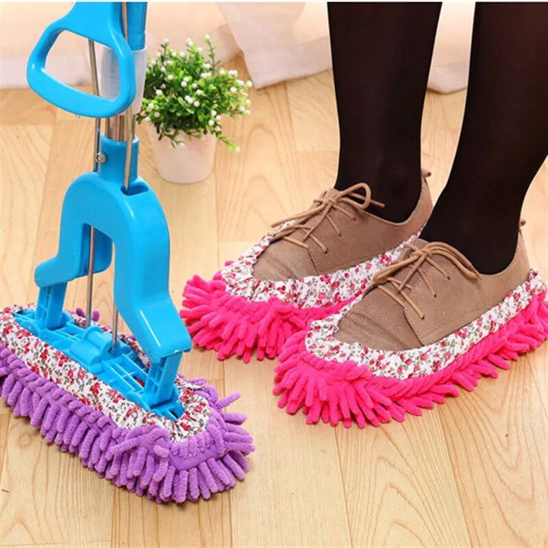 Eco-Friendly Microfiber Mop Slippers for Easy Floor Cleaning