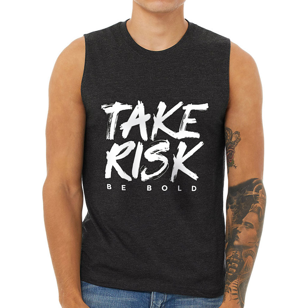 Take Risk Men's Muscle Tank - Funny Men's Sleeveless T-Shirt - Themed Tank