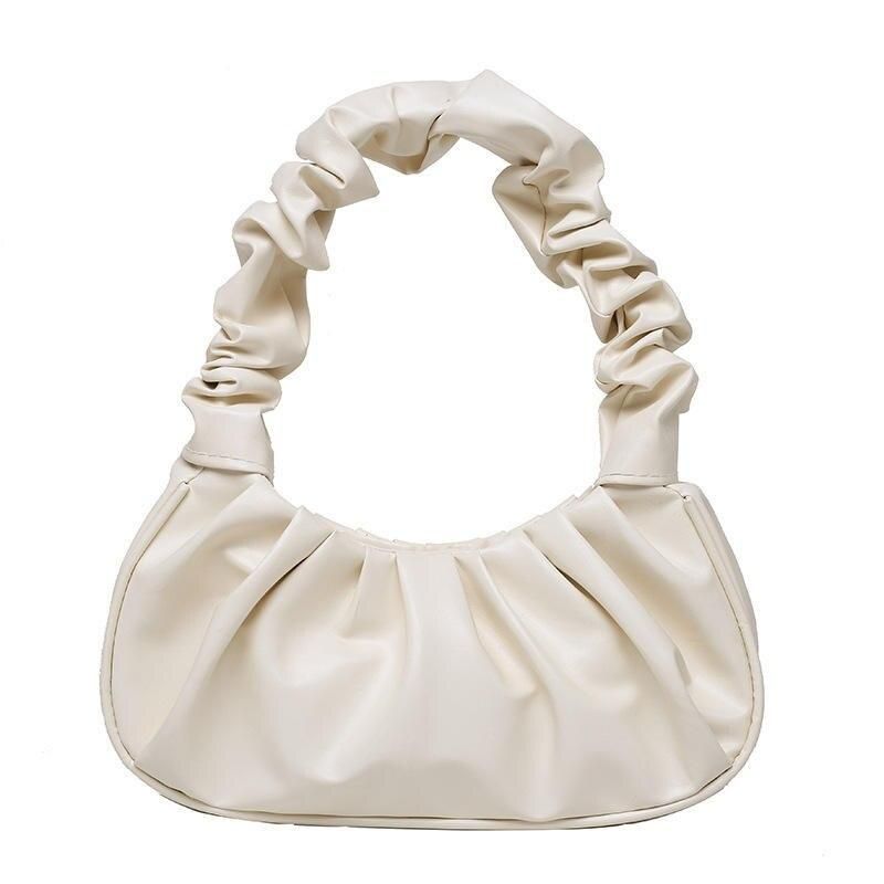 2023 Elegant Solid Color Pleated Shoulder Bag