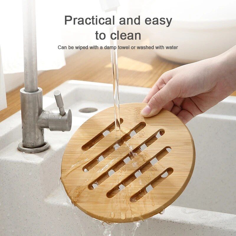 Elegant Bamboo Trivet Mat Set - Heat Resistant & Eco-Friendly Kitchen Pads