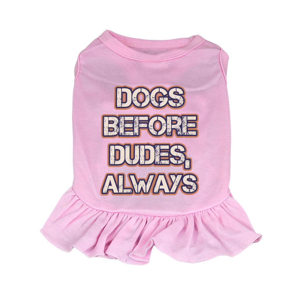 Dogs Before Dudes Dog Sundress - Dog Theme Dog Dress Shirt - Funny Dog Clothing