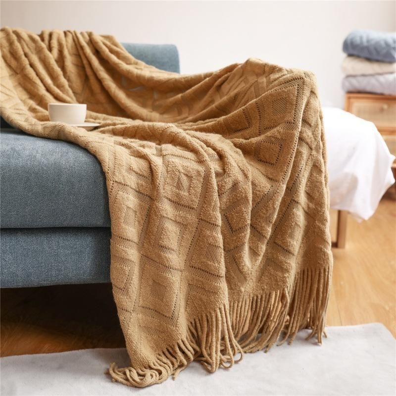 Luxurious Knitted Acrylic Sofa Blanket