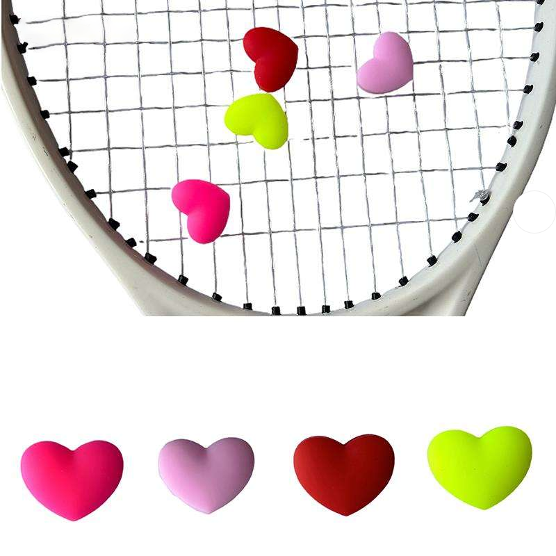 Heart-Shaped Silicone Tennis Racket Vibration Dampener - Shock Absorber for Enhanced Play