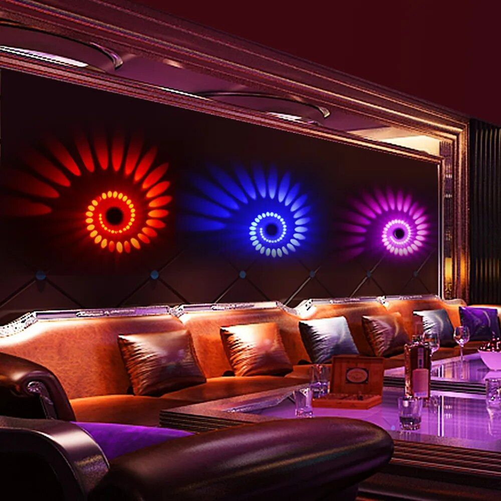 Colorful Spiral LED Wall Lamp