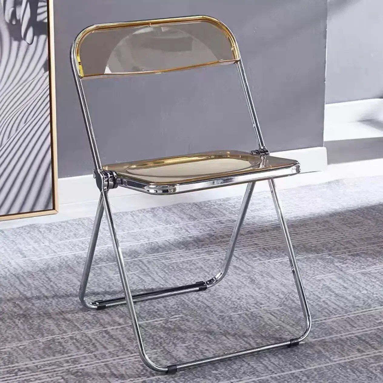 Modern Acrylic Transparent Folding Dining Chair - Set of 4