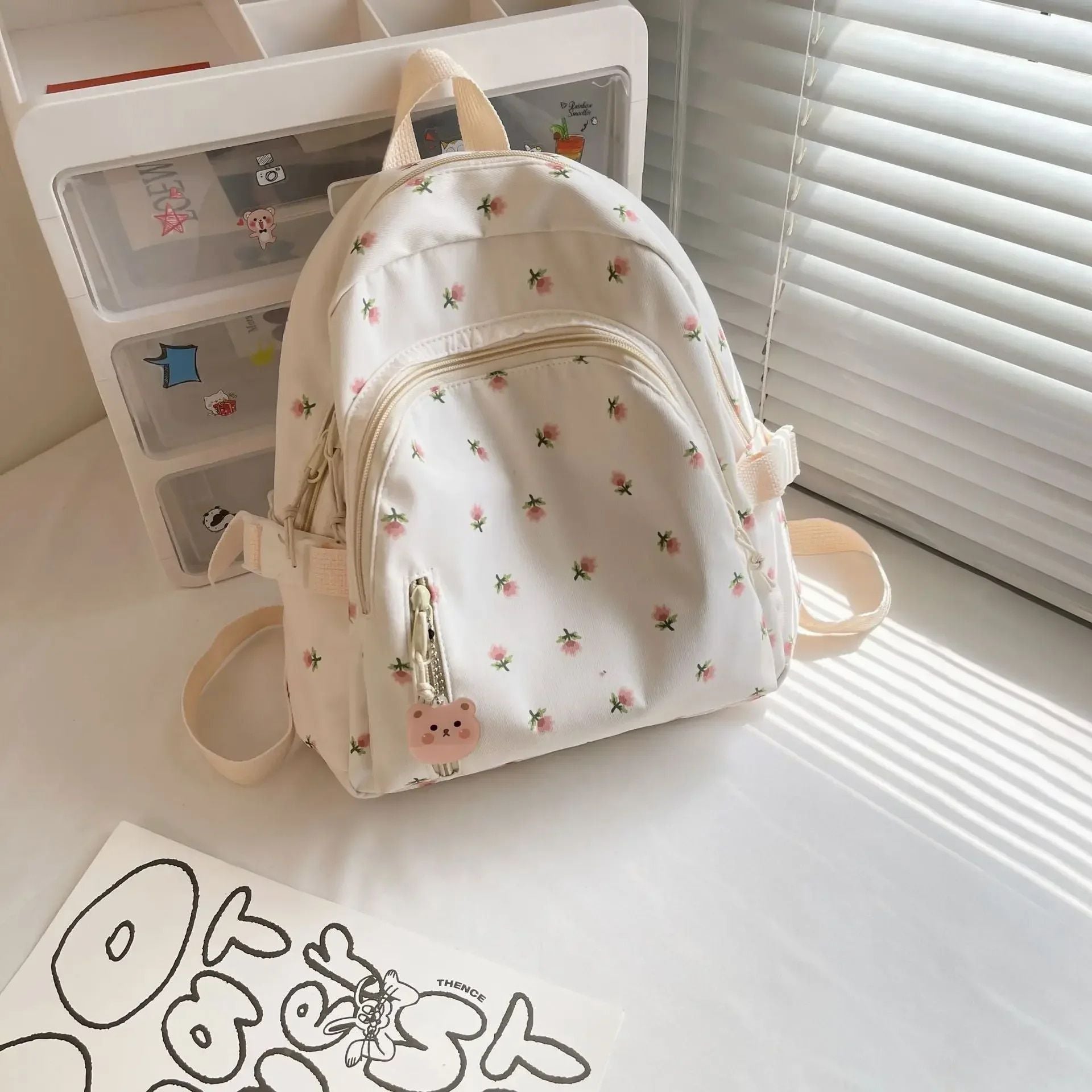 Chic Japanese Floral Mini Backpack