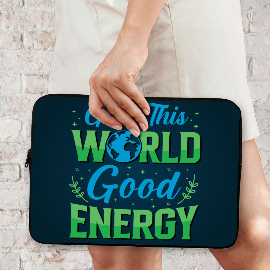 Give the World Good Energy MacBook Air 14" Two-Sided Sleeve - Cute Laptop Sleeve - Printed MacBook Sleeve