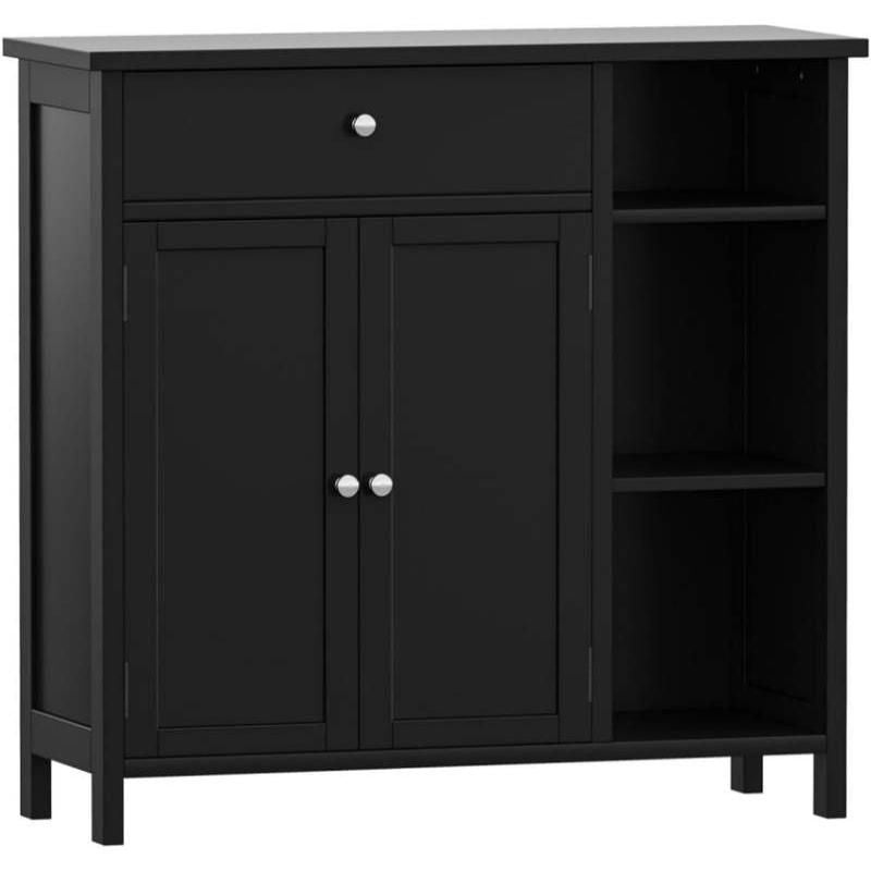 Freestanding Bathroom and Living Room Storage Cabinet with Adjustable Shelf and Drawer