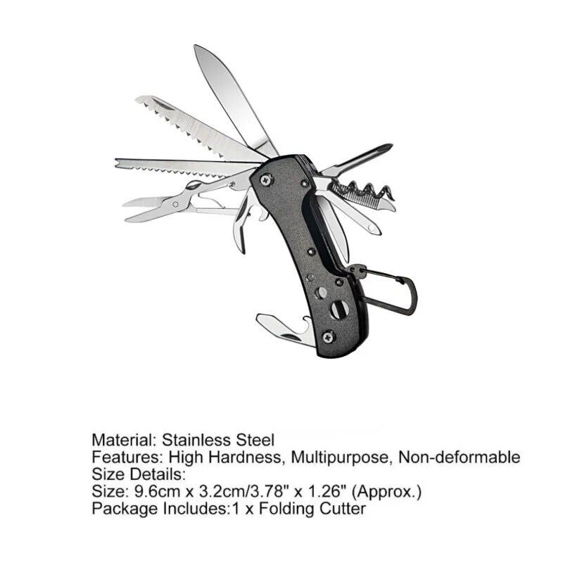 Multi-Function Stainless Steel Folding Cutlery Set - Ideal for Camping & Picnics