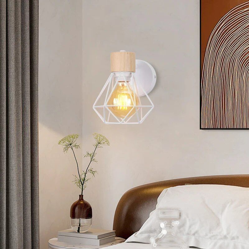 Chic Retro-Modern Iron & Wood Wall Sconce