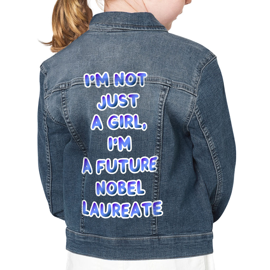 Cool Funny Kids' Denim Jacket - Quotes Jean Jacket - Trendy Denim Jacket for Kids