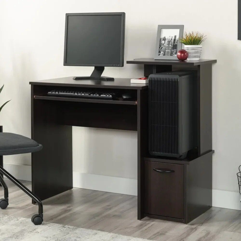 Cinnamon Cherry Finish Computer Desk with Storage