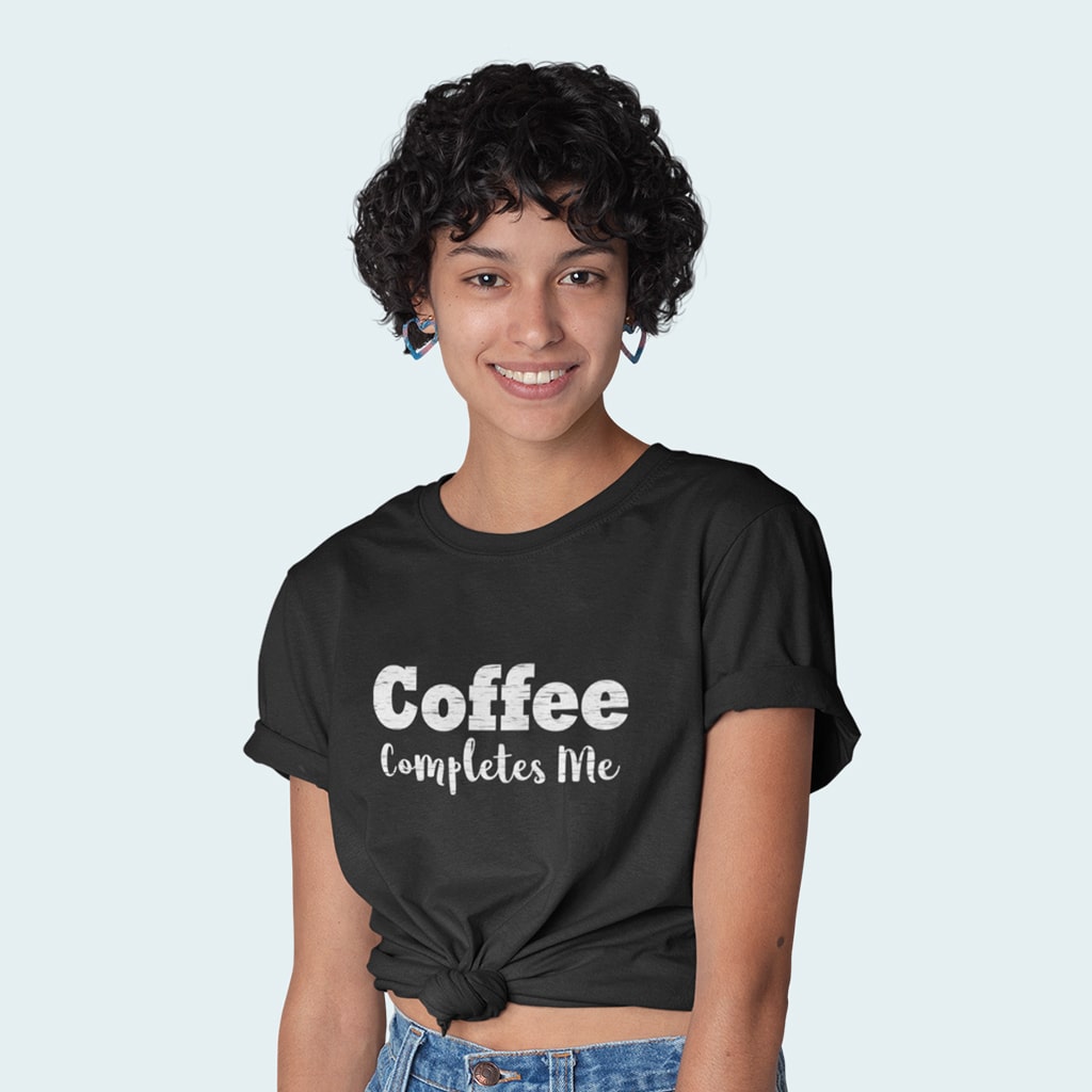 Coffee Completes Me Unisex Jersey T-Shirt Made in USA