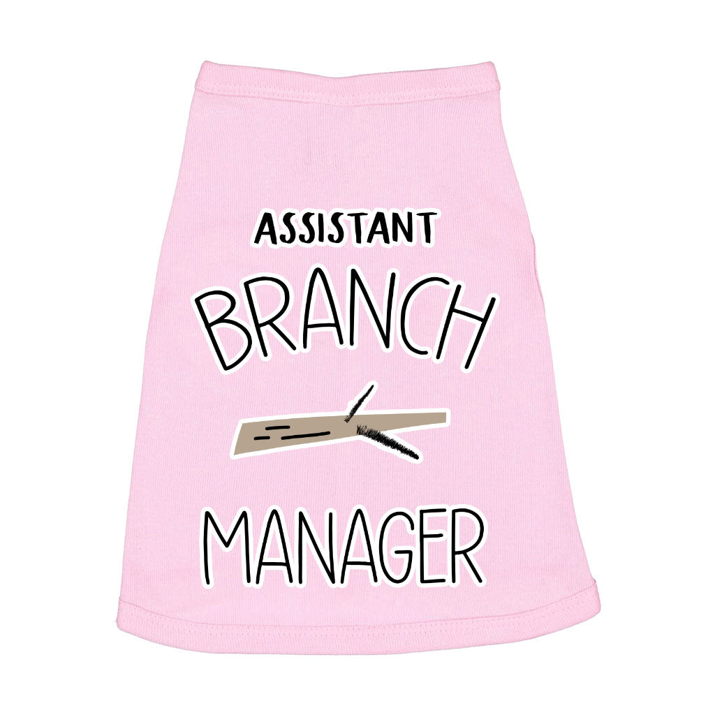 Assistant Branch Manager Dog Sleeveless Shirt - Minimalist Dog Shirt - Print Dog Clothing