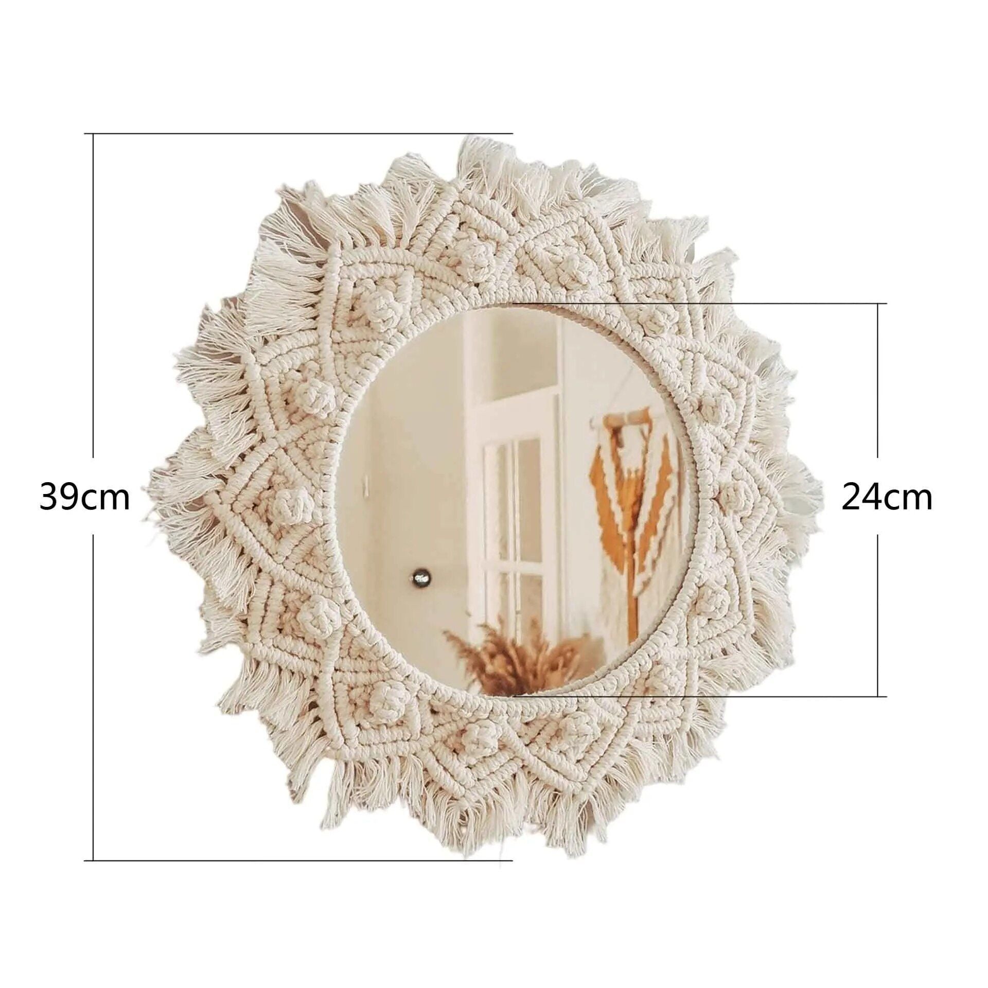 Bohemian Chic Round Macrame Wall Mirror