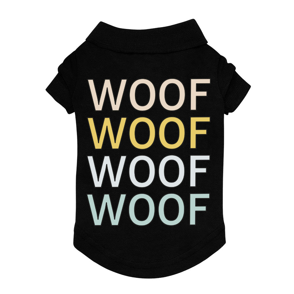 Woof Dog Polo Shirt - Word Art Dog T-Shirt - Beautiful Dog Clothing