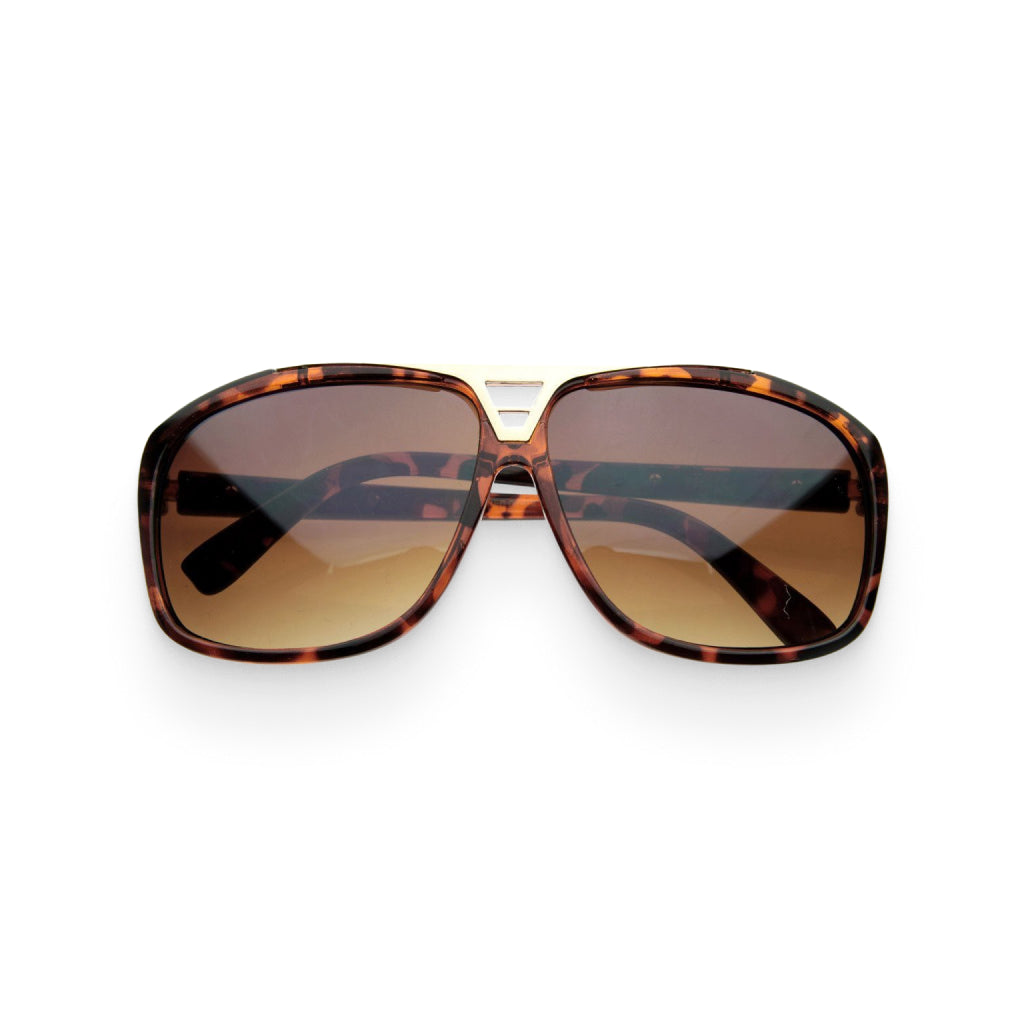 Tortoise Stunna Plastic Aviator Sunglasses