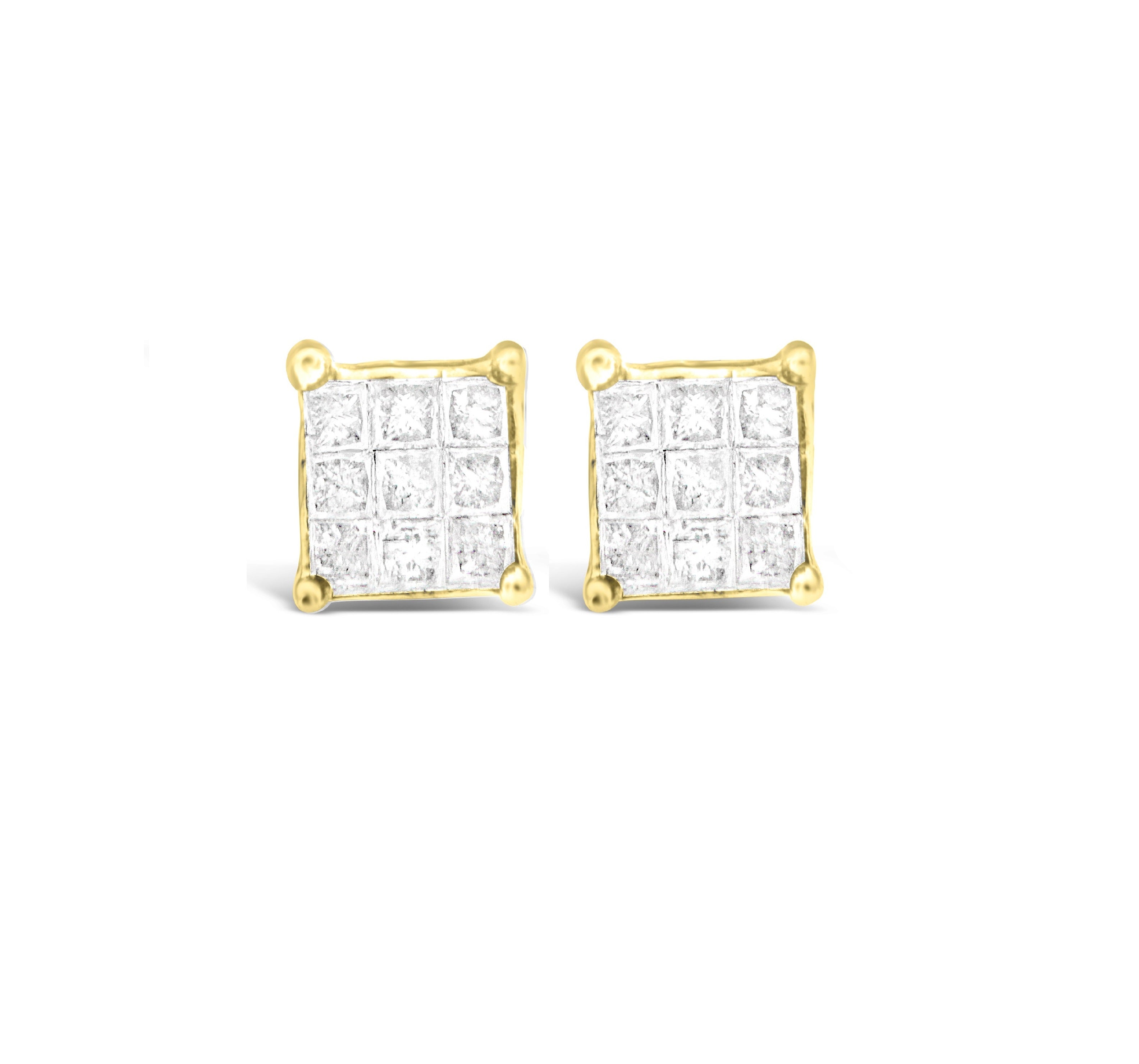 10K Yellow Gold 1/4ct TDW Princess cut Diamond | Lime Shadow