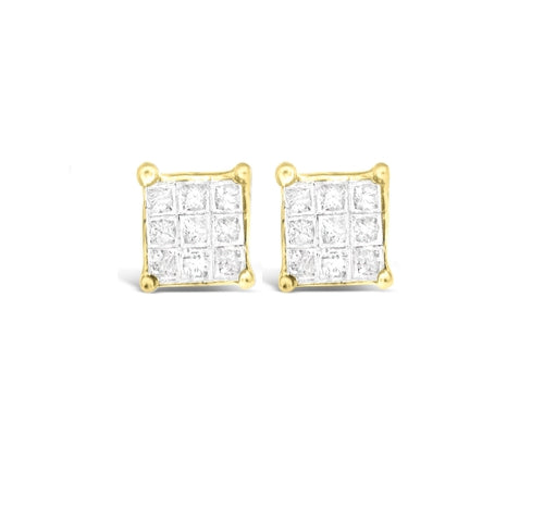 10K Yellow Gold 1/4ct TDW Princess cut Diamond