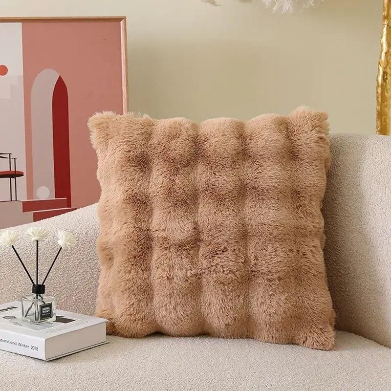 Luxurious Plush Square Cushion Cover 45x45cm