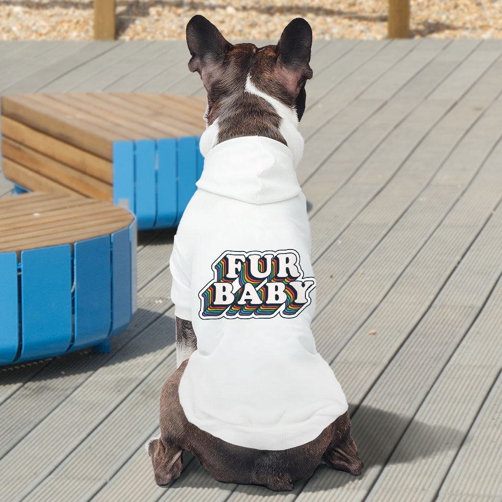 Fur Baby Dog Hoodie - Colorful Dog Coat - Word Art Dog Clothing