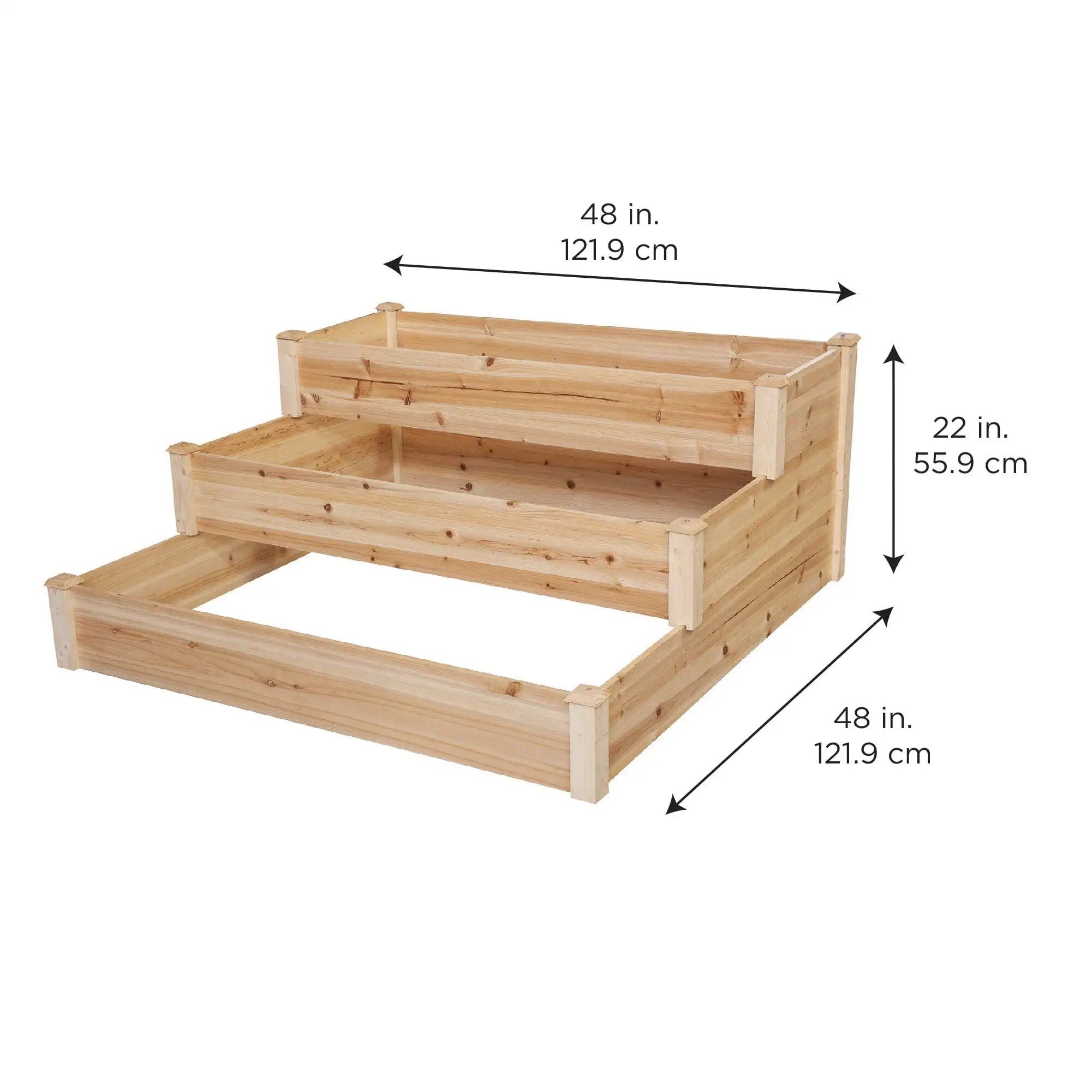 3-Tier Cedar Garden Bed - Compact, Durable, and Versatile Planting Solution