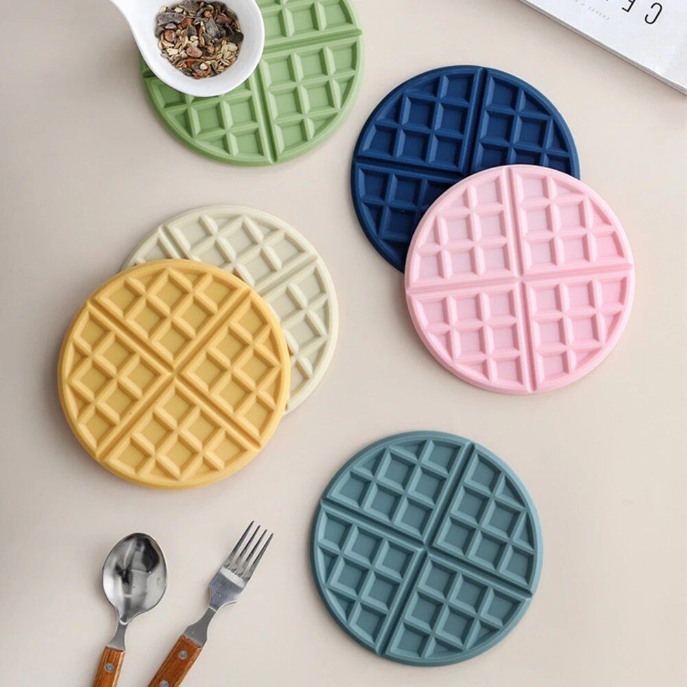 Heat-Resistant Silicone Waffle Trivet - Multipurpose Table Mat and Pot Holder