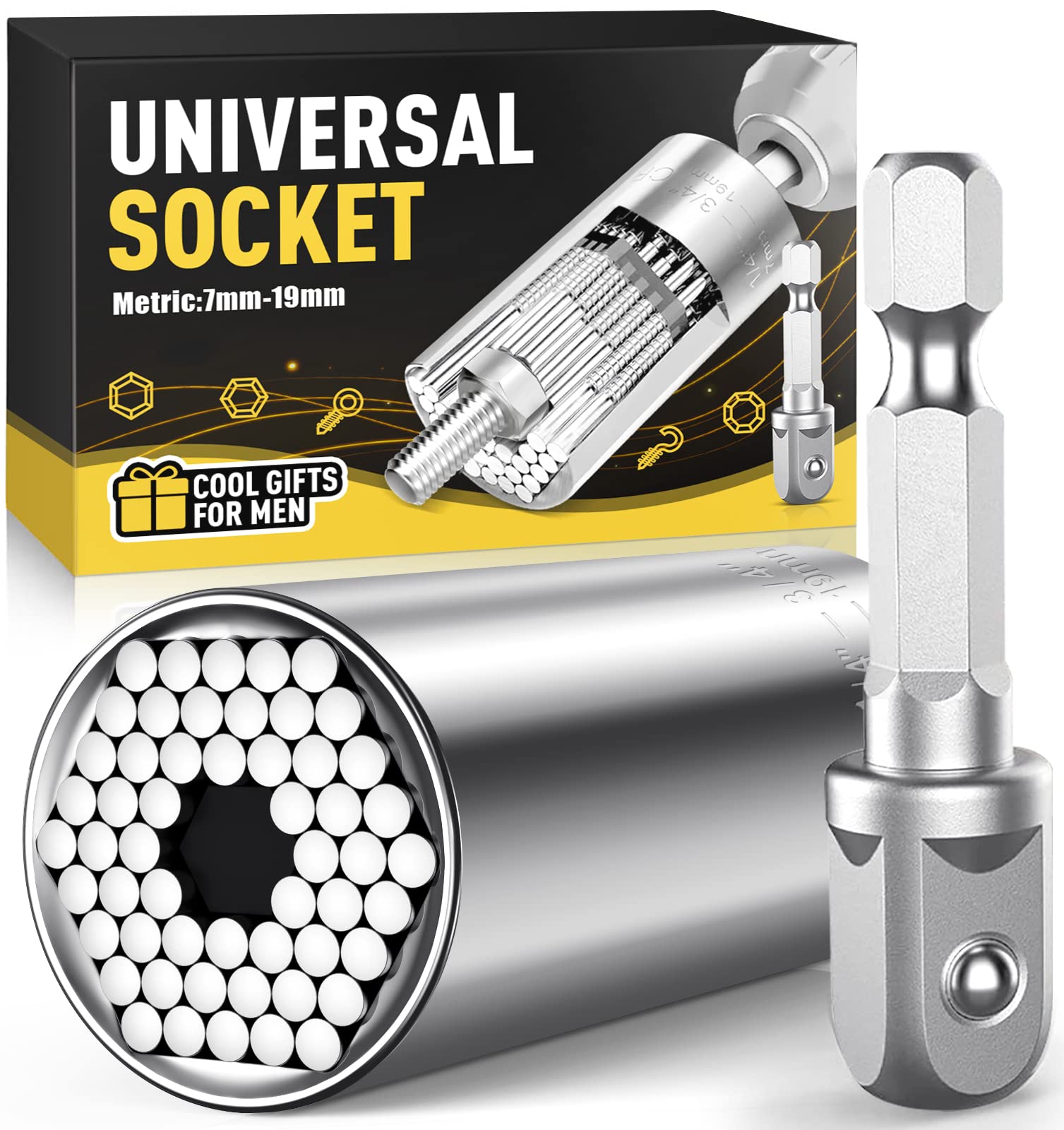 Hinshark Father's Day Gifts from Daughter, Super Universal Socket Tools, Dad Gifts from Wife, Son, Birthday Gifts for Men, Mens Gifts for Him, Gifts for Dad Who Wants Nothing, Cool Gadgets for Men