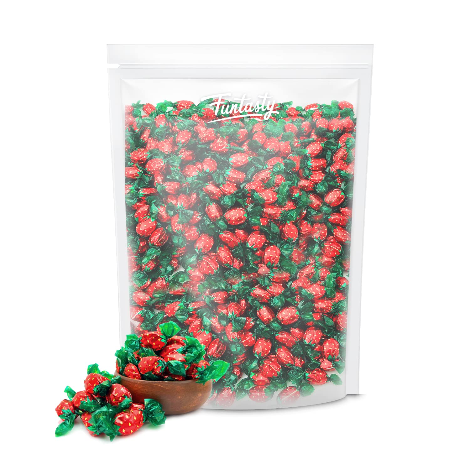 Funtasty Strawberry Flavored Hard Candy, Bulk Pack 2 Pounds