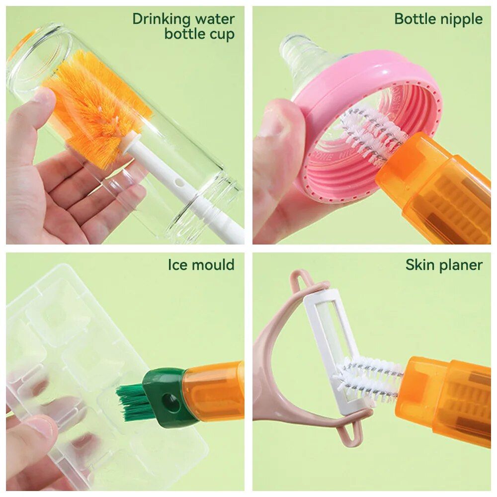 5-in-1 Multi-Function Long Handle Bottle Brush Set