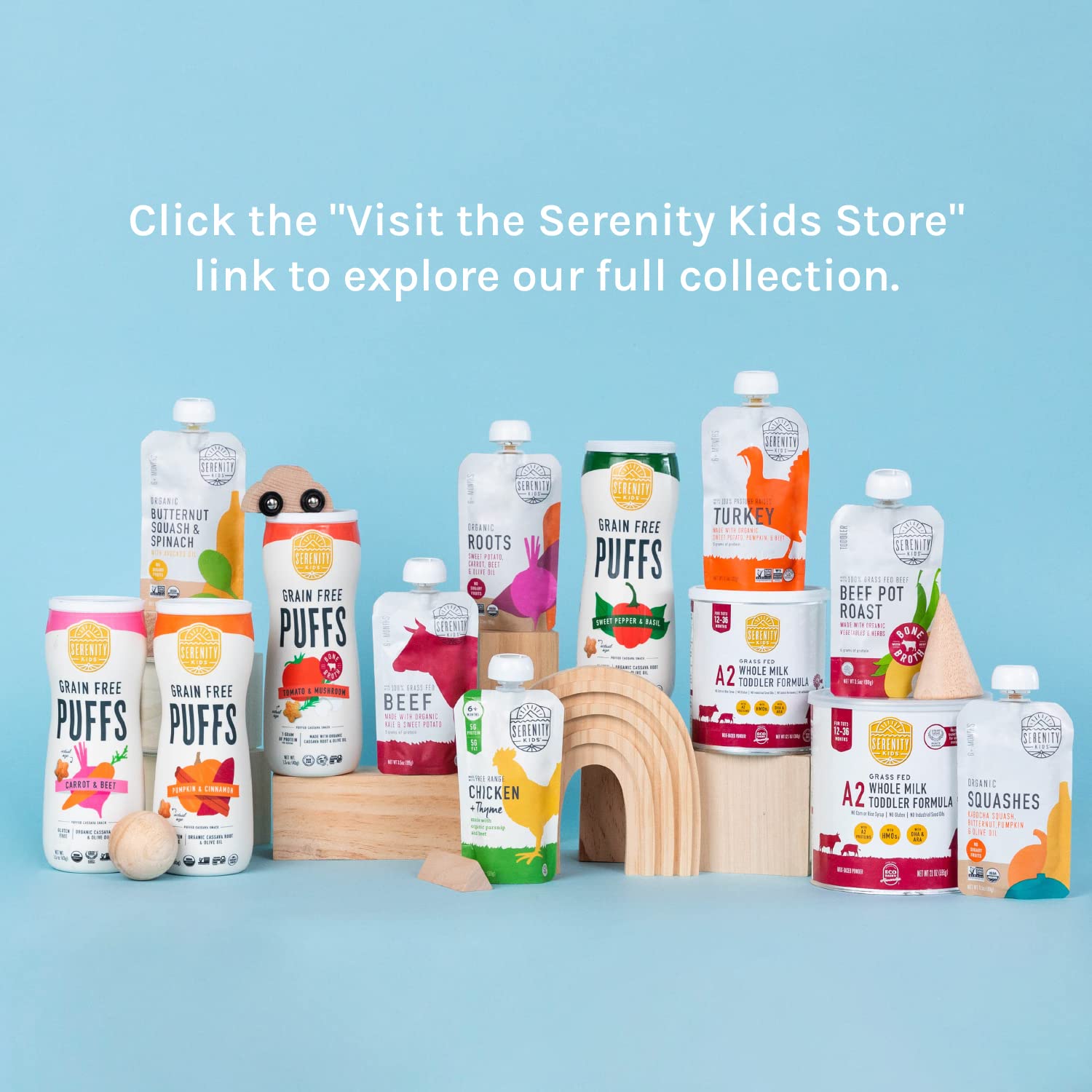 Serenity Kids 6+ Months Baby Food Pouches Puree Made With Ethically Sourced Meats & Organic Veggies | 3.5 Ounce BPA-Free Pouch | Grass Fed Bison, Kabocha Squash, Spinach | 6 Count