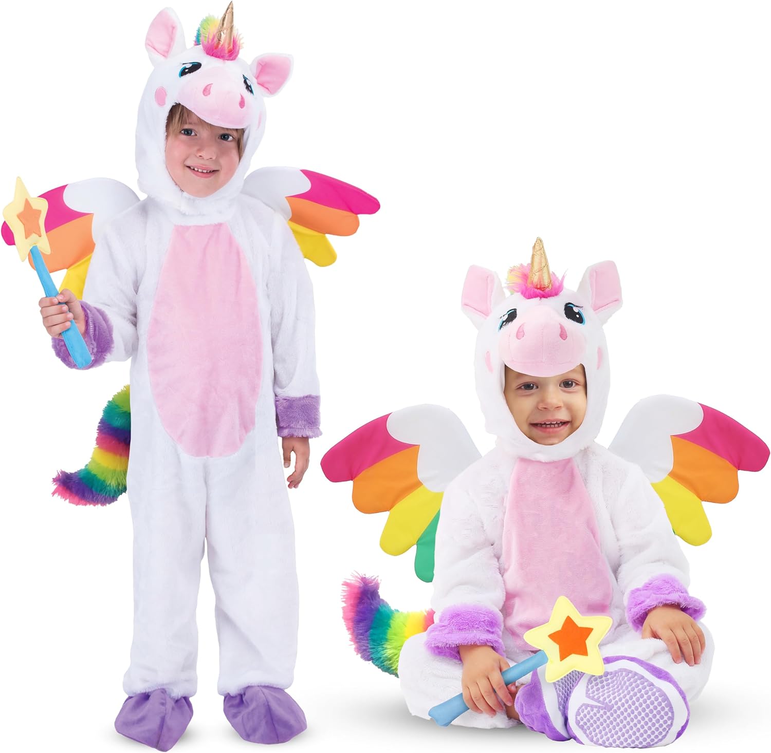 Spooktacular Creations Baby Unicorn Costume with Wings and Star Wand for Unisex Infant Halloween Dress Up Party (18-24 Mos)