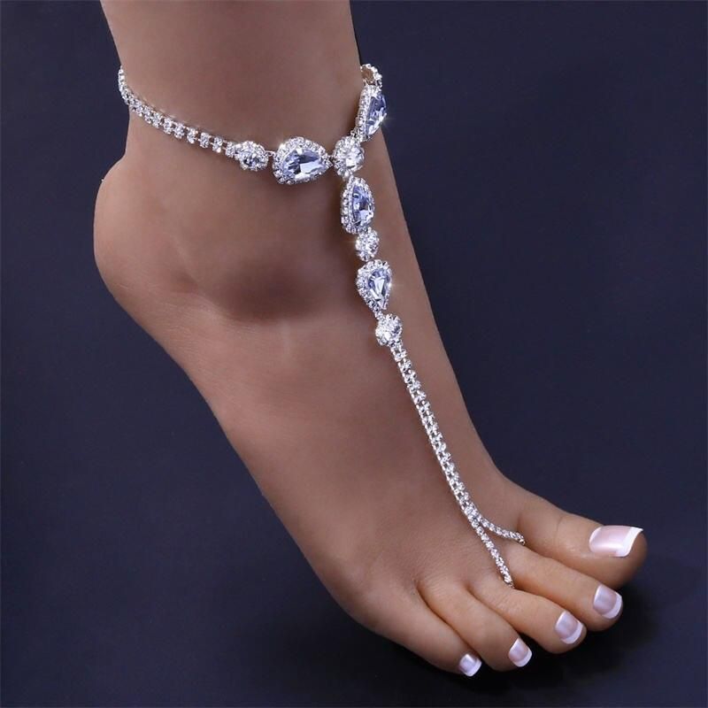 Trendy Geometric Cubic Zirconia Anklet