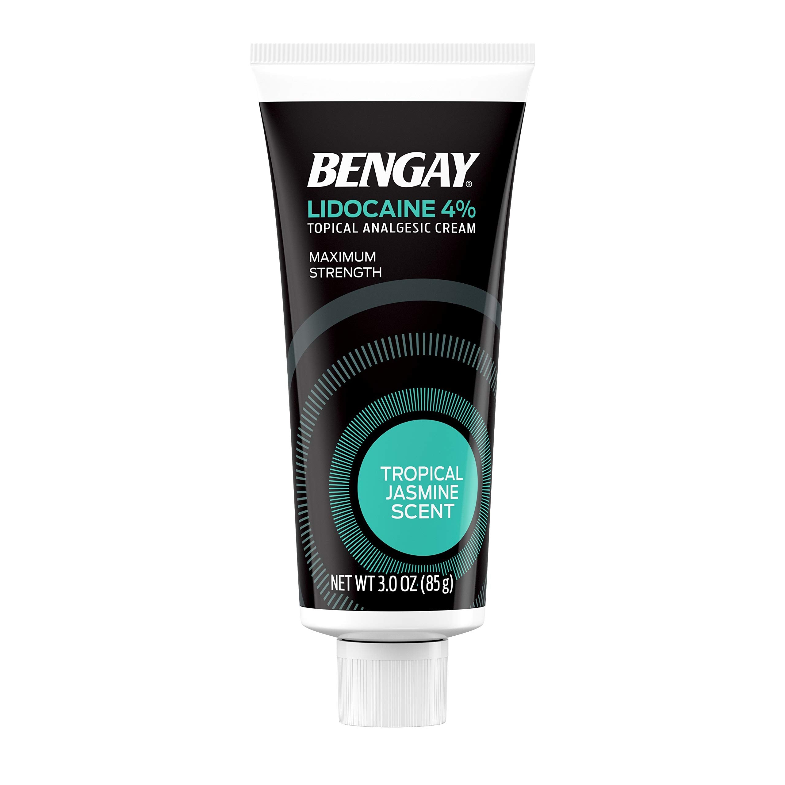 Bengay Pain Relieving Lidocaine Cream Topical Analgesic, Tropical Jasmine Scent, 3 oz