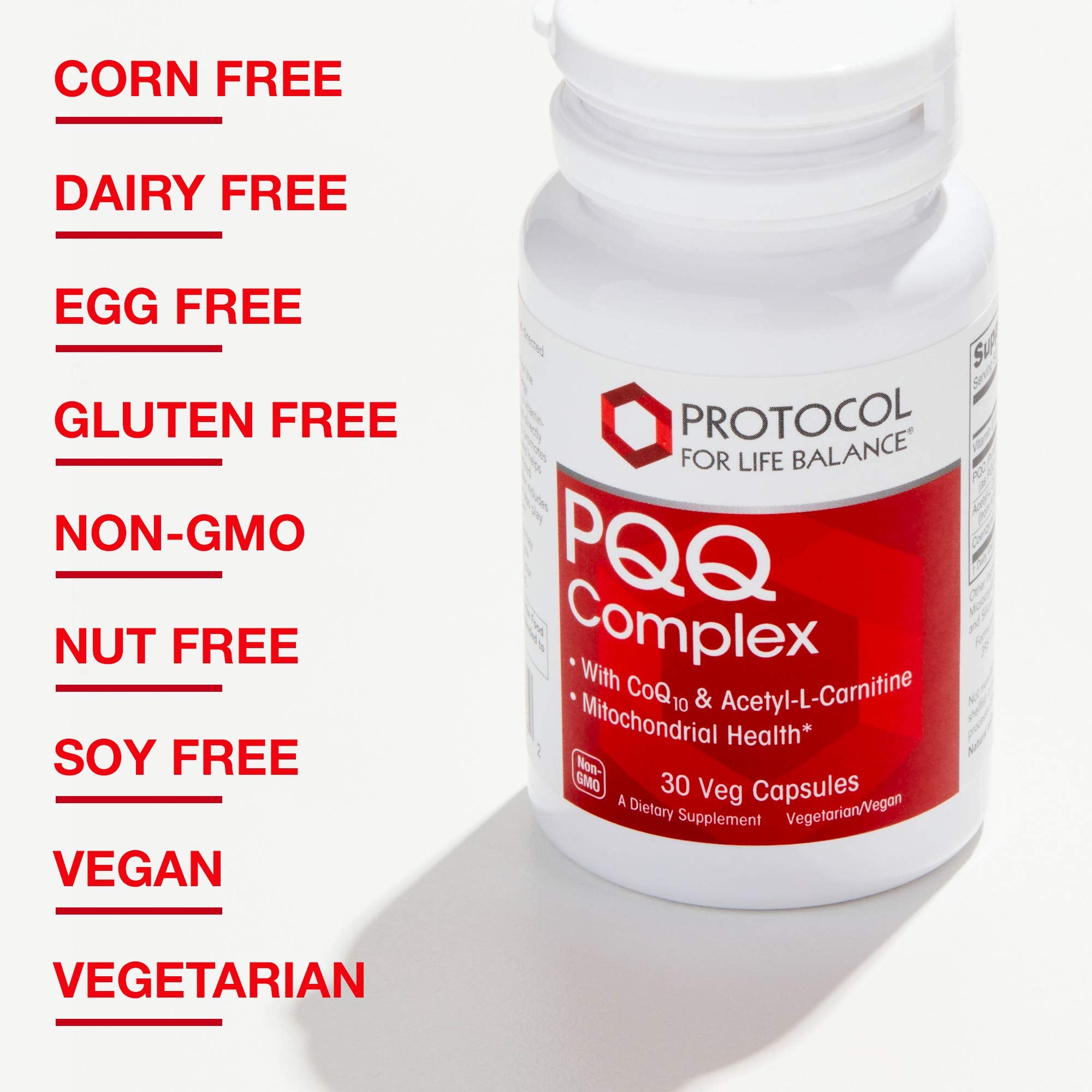 Protocol PQQ Complex - CoQ10, Acetyl-L-Carnitine, Vitamin B12 - Energy - 30 Veg Caps