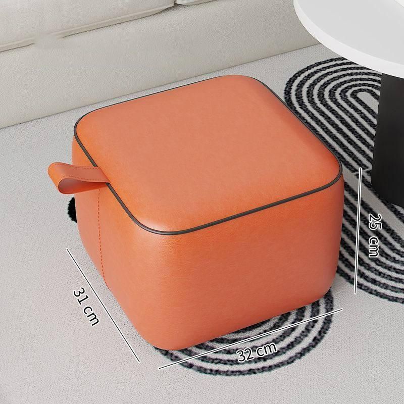 Modern Minimalist Leather Stool Ottoman