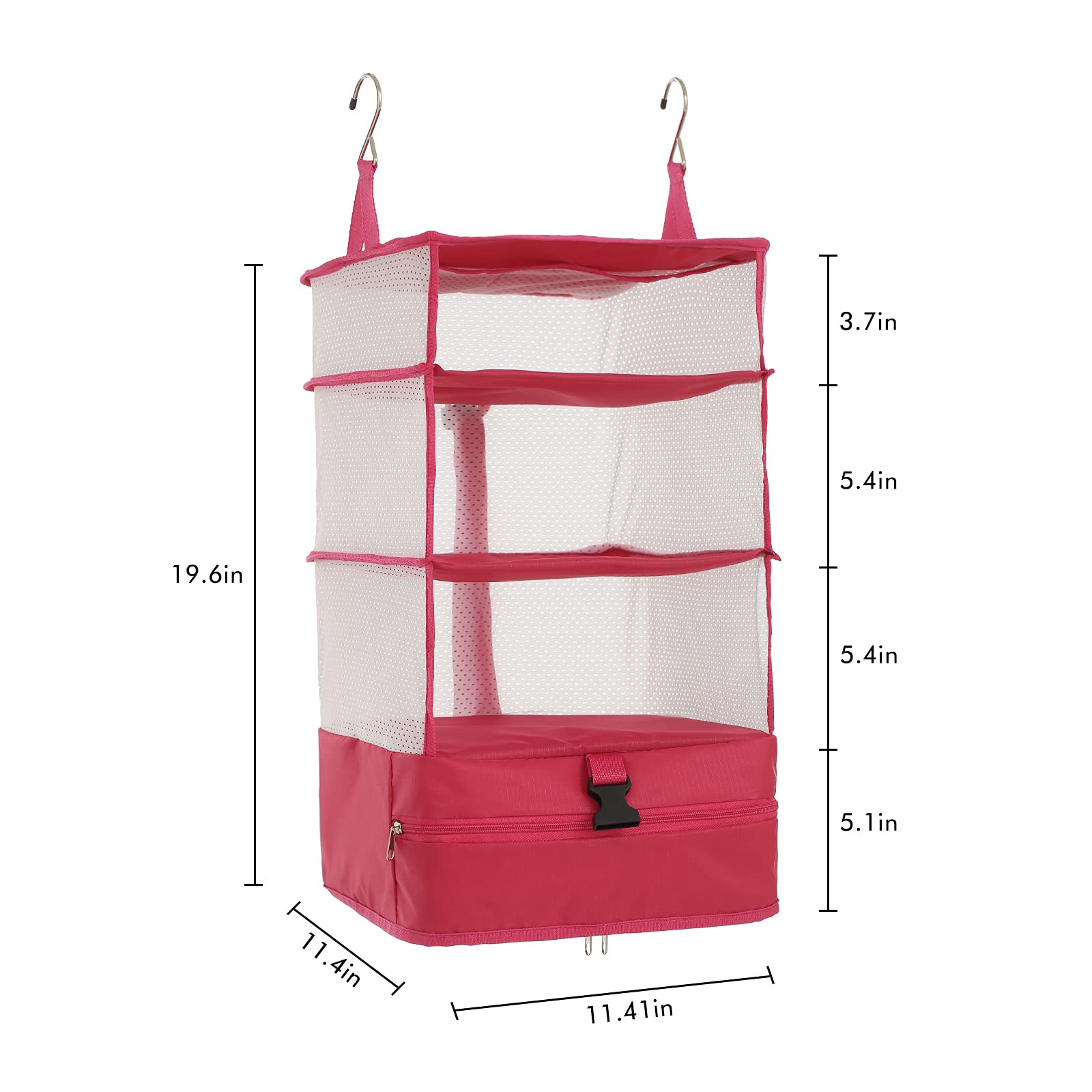 OWNFUN Portable Luggage Organizer - Hanging Travel Packing System Luggage Cube Rose Large