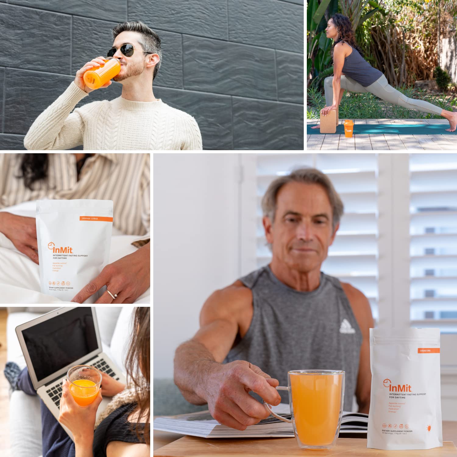 InMit Daytime Intermittent Fasting Support Drink That Provides Nourishment with 9 Essential Ingredients Electrolytes | Vegan-Friendly, Gluten-Free, Non-GMO, Dairy-Free | Orange Citrus