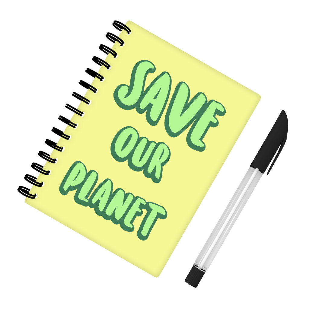 Save the Planet Spiral Notebook - Earth Day Notebook - Trendy Notebook