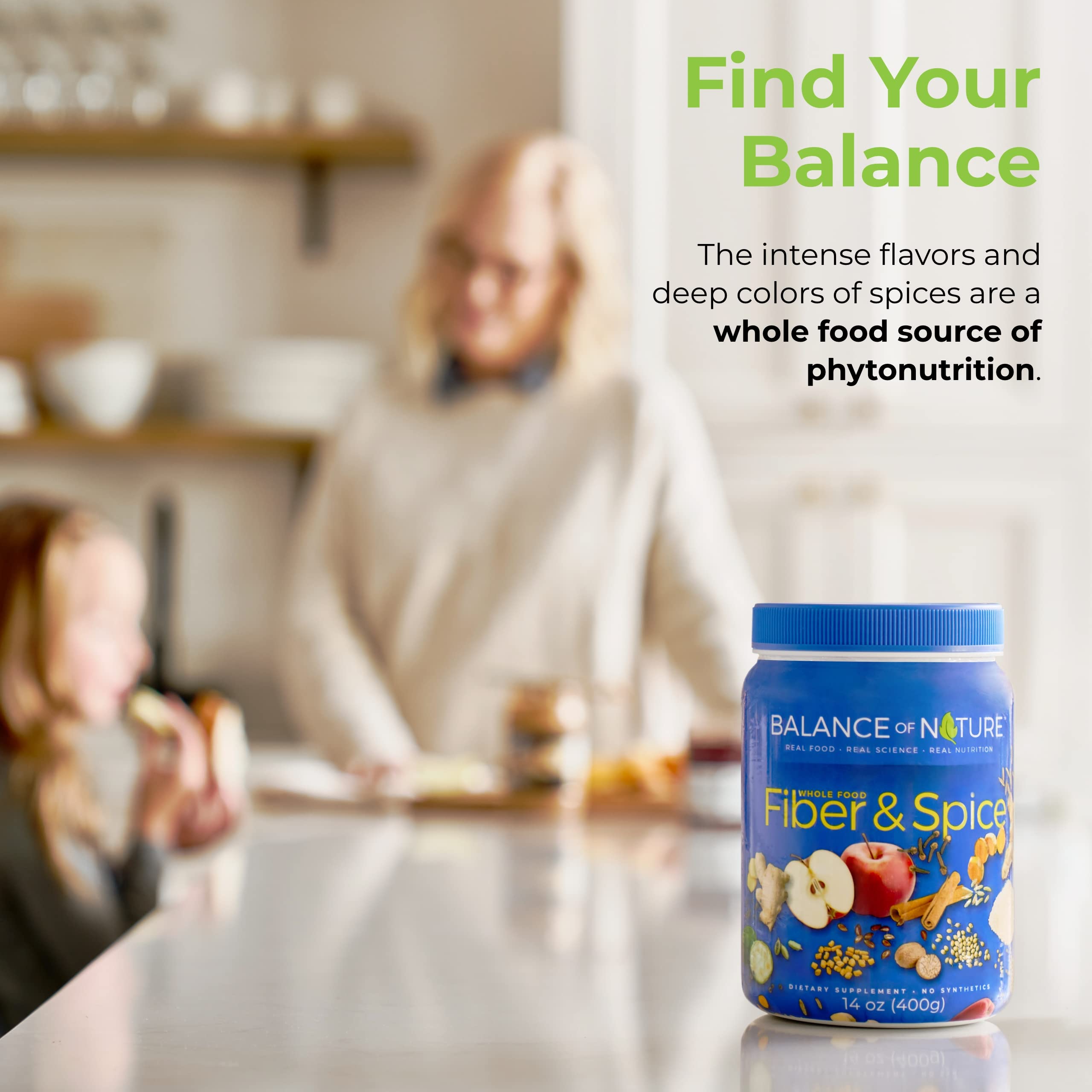 Balance of Nature Whole Health System - Whole Food Fruits & Veggies & Spice Powder Drink Mix - Superfoods, Antioxidants & Natural Fiber - Digestion Support - 30 Servings Each