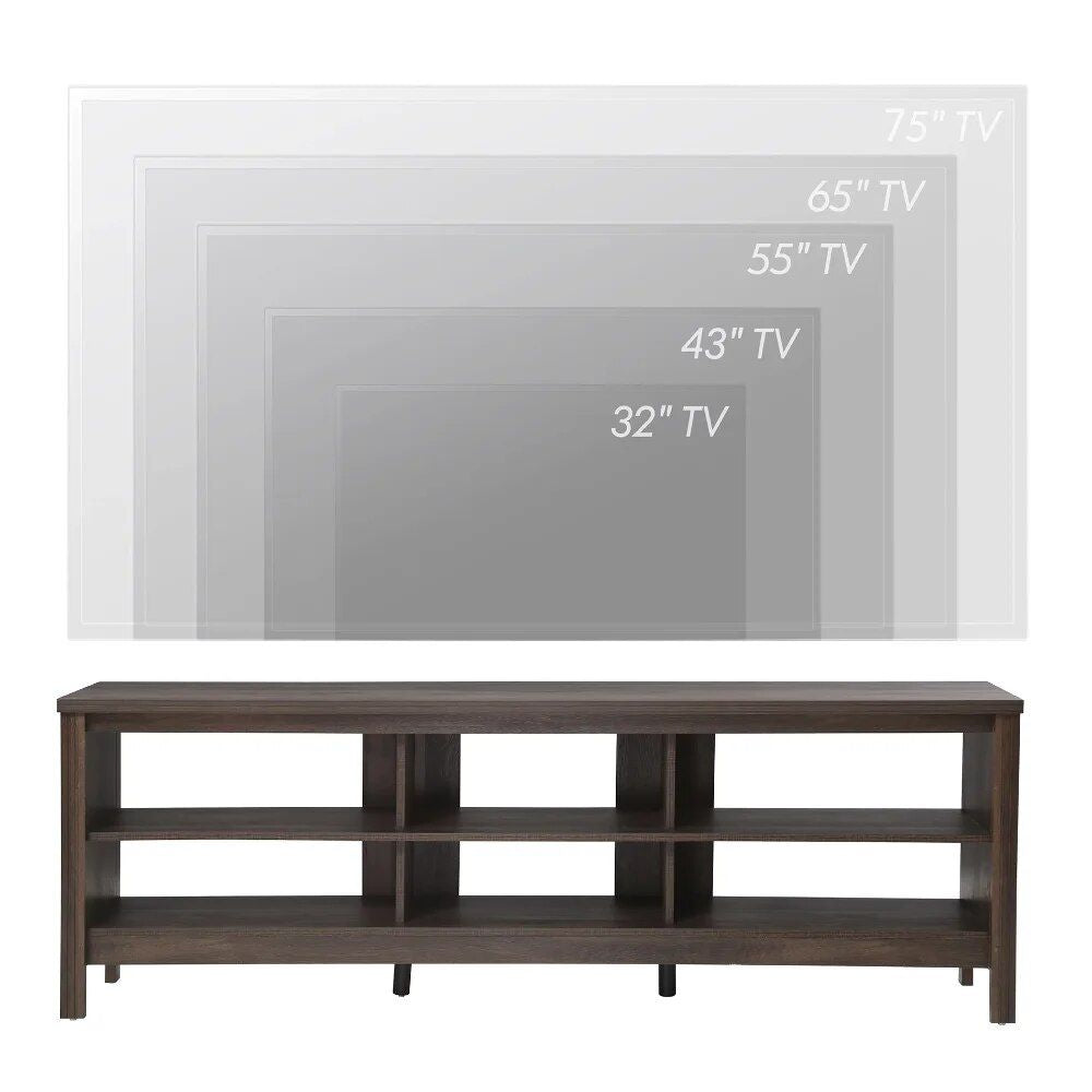 Modern Farmhouse 58" Espresso TV Stand for 65" Screens with Storage