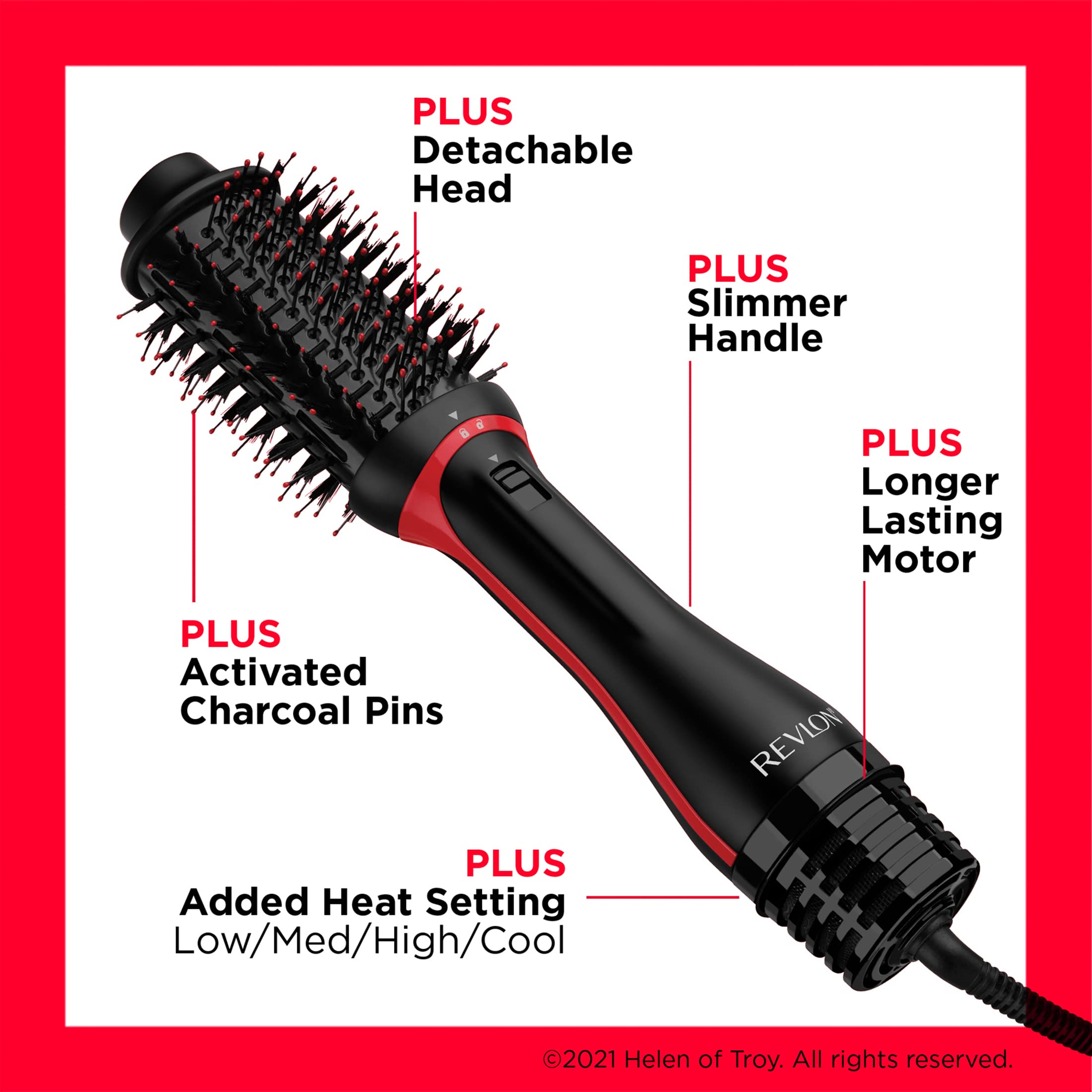 Revlon One Step Volumizer PLUS 2.0 Hair Dryer and Hot Air Brush | Dry and Style (Black)