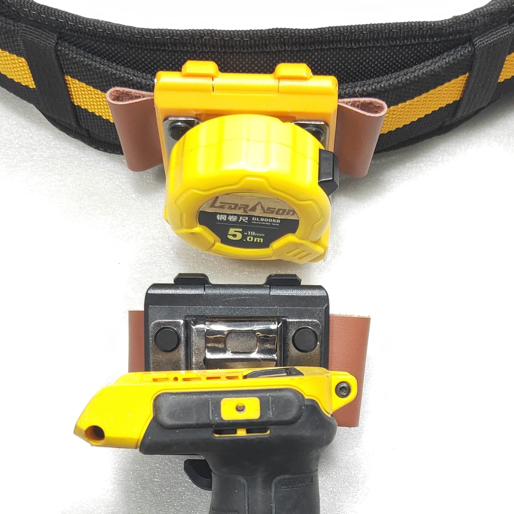 Tape Measure Holder, Tape Measure Holster Clip on Tool Belt, Clip-On Tape Measure Holder, Measuring Tape Holster for Belt, Tool Bags, Pockets or Pants.Only Drill Holster, Without Drill Clip.