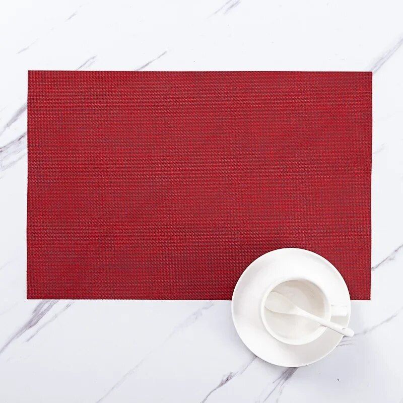 Elegant & Durable PVC Weave Place Mats - Eco-Friendly, Washable Table Pads for Home & Outdoor Use