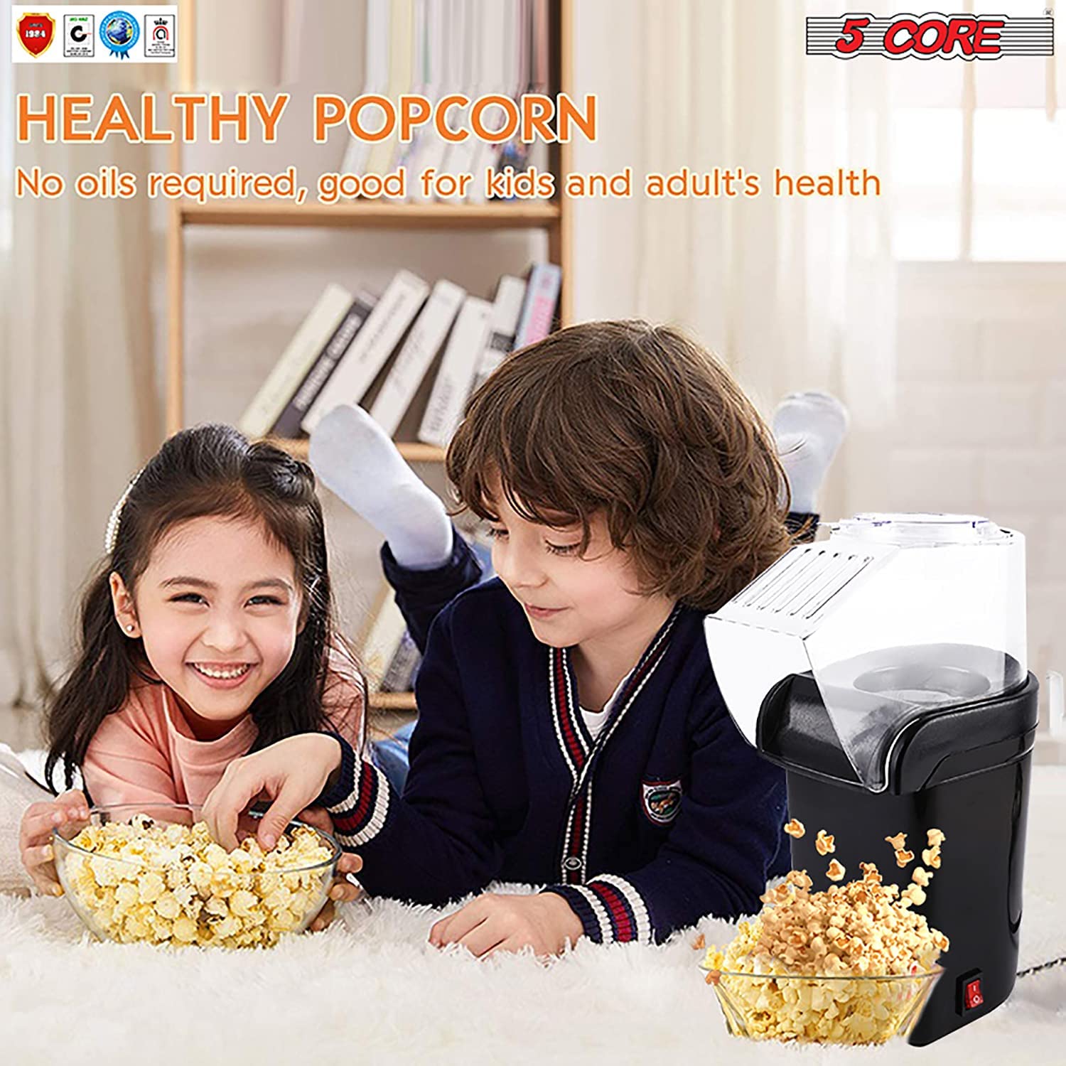 5 Core Popcorn Popper Air Popper Machine Popcon Maker Hot Air Pop Corn