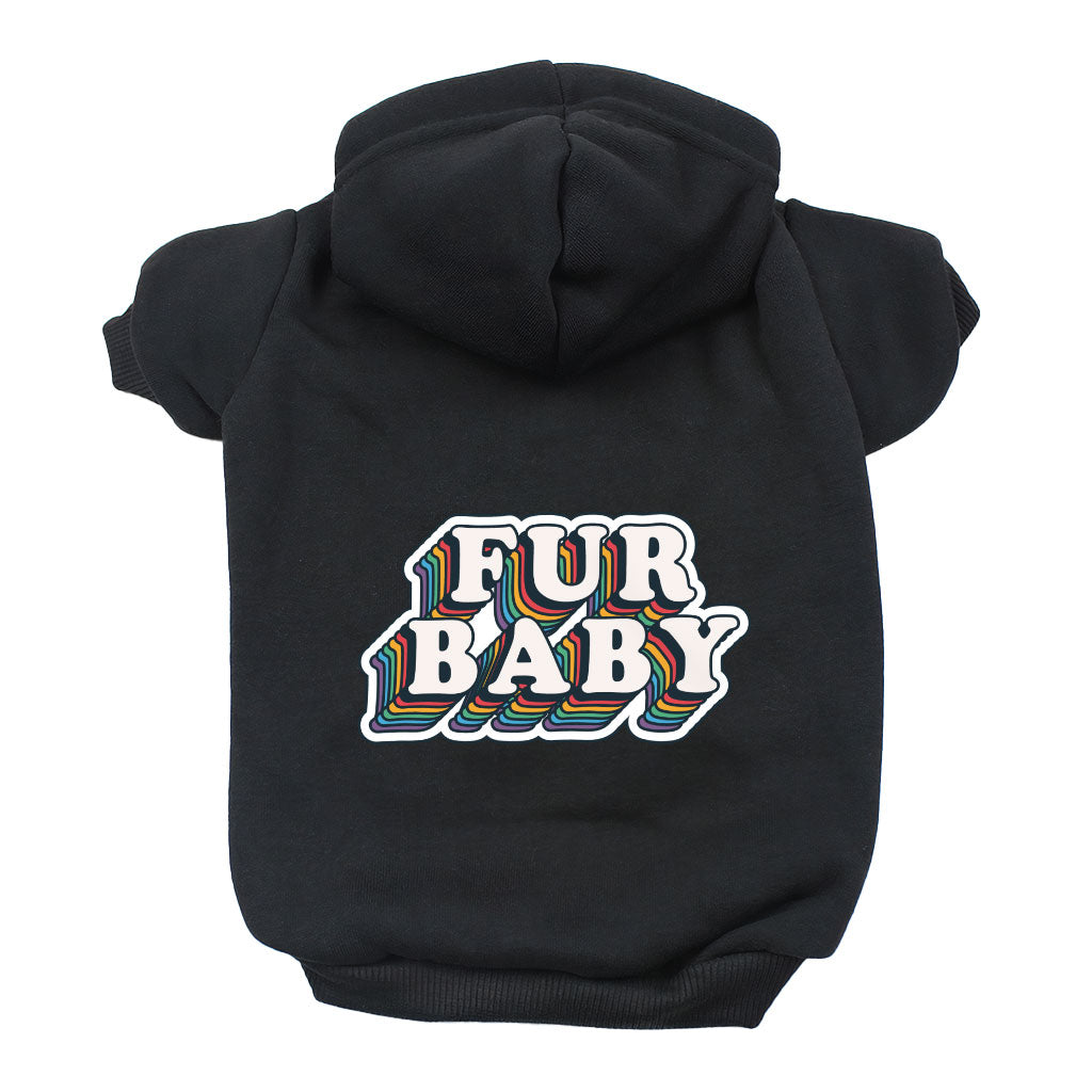 Fur Baby Dog Hoodie - Colorful Dog Coat - Word Art Dog Clothing