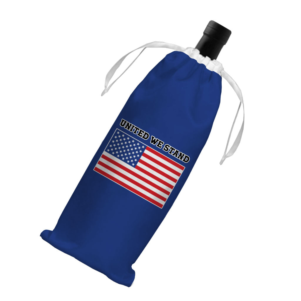 USA Flag Wine Tote Bag - Patriotic Wine Tote Bag - Trendy Wine Tote Bag