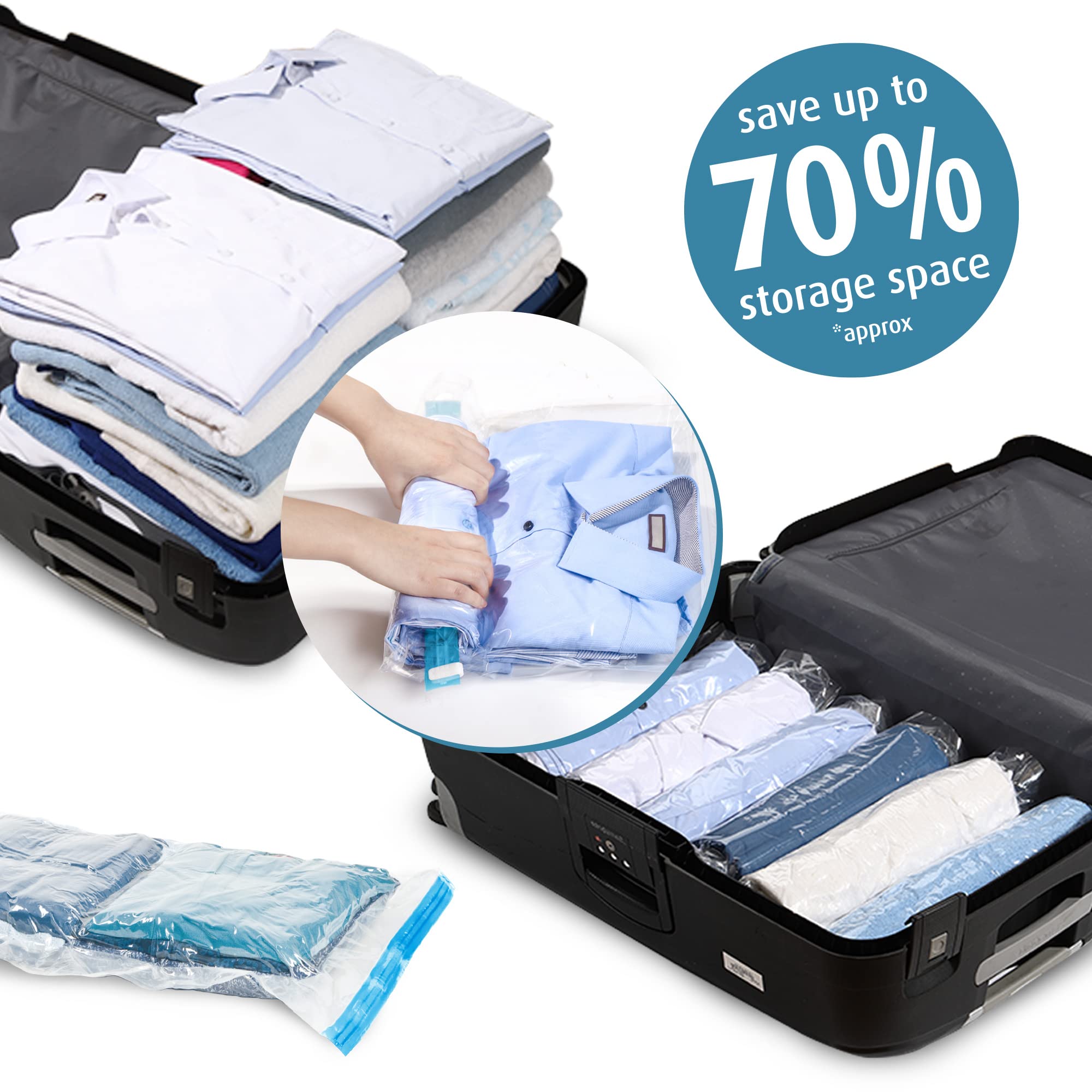 Compression Bags for Travel, Space Saver Bags for Travel Packing, Travel Accessories (4L+4M+4S)